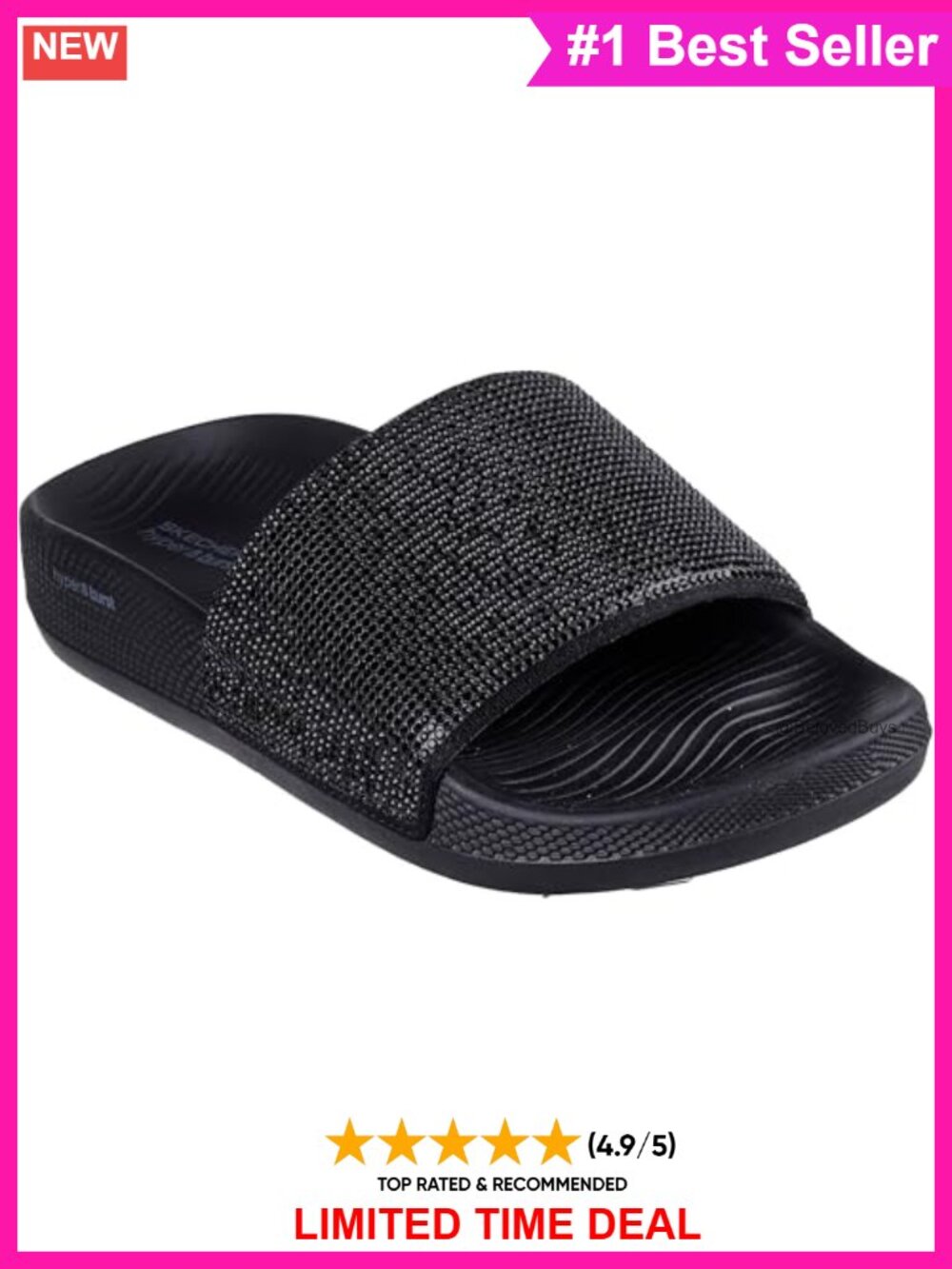 Rhinestone Slide Sandals Faux Fur Lined Comfort Slip-On